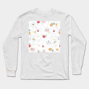 Pear and Apple Pattern Long Sleeve T-Shirt